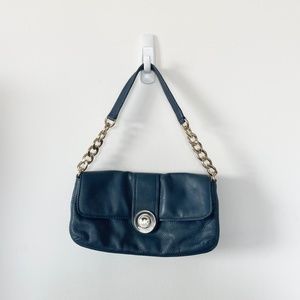 Michael Kors 2009 Clutch Shoulder Bag Purse - Blue Leather